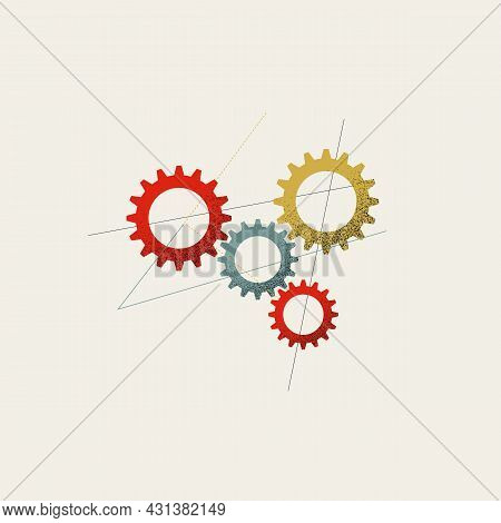 Business Workflow And Process Automation Vector Concept. Industry, Engineering, Technology Symbol. M