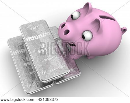 Profitable Financial Investment In The Rare Earth Metal Iridium. Three Ingots Of 999.9 Fine Iridium 