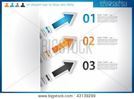 Infografica template per la visualizzazione dei dati di statistica. Composizione moderna da usare come infochart, pro