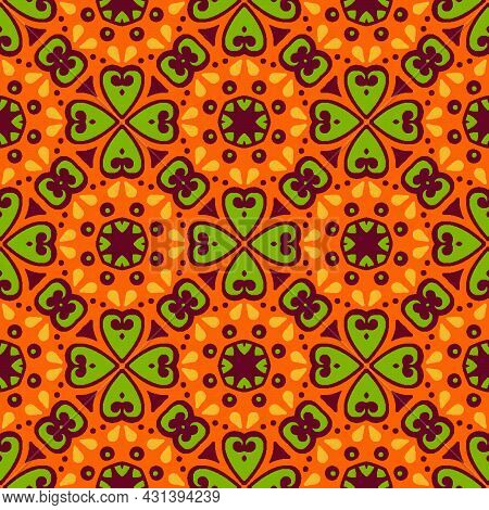 Pattern Background Ornament. Seamless Decorative Design Ready For Print