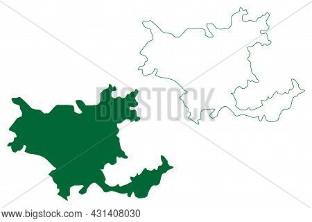 Srinagar District (jammu And Kashmir Union Territory, Republic Of India) Map Vector Illustration, Sc