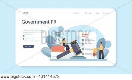 Government Pr Web Banner Or Landing Page. Political Party