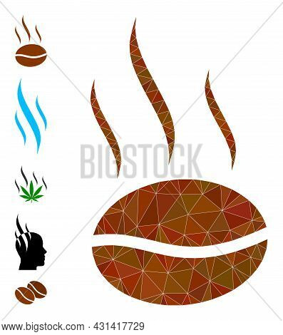 Triangle Coffee Aroma Polygonal Icon Illustration, And Similar Icons. Coffee Aroma Is Filled With Tr