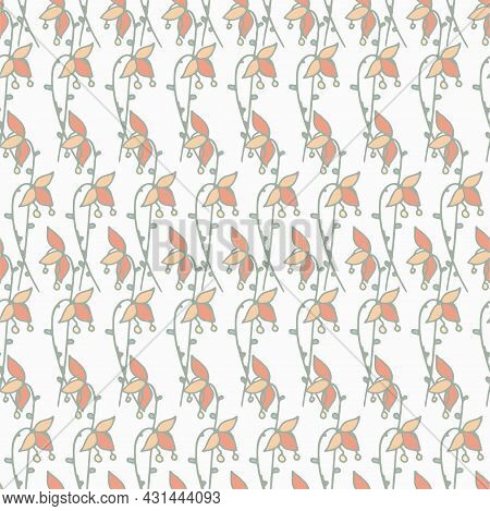Floral Orange Seamless Pattern Art Design Elements Stock Vector Illustration For Web, For Print, For