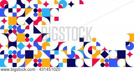 Geometric Design Vector, Colorful Modular Constructor Design Background With Copy Space, Ad Template