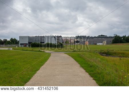Transinne, Wallonia, Belgium - August 10, 2021: Euro Space Center And Galileo Ils Centre Buildings S