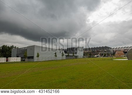 Transinne, Wallonia, Belgium - August 10, 2021: Euro Space Center And Galileo Ils Centre Buildings S