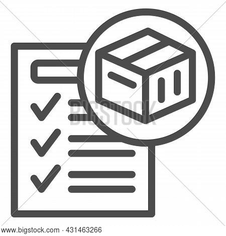 Waybill, Box, Sheet Of Paper, Checkmark, Form Line Icon, Documents Concept, Invoice Vector Sign On W