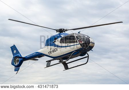 Stanesti, Gorj, Romania -  August 28, 2021:  Helicopter At The Aviation Rally, Stanesti Aerodrome, G