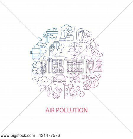 Urban Pollution Abstract Gradient Linear Concept Layout With Headline. Climate Problem Minimalistic 