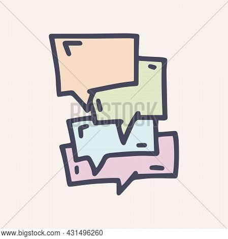 Speech Bubble Color Vector Doodle Simple Icon