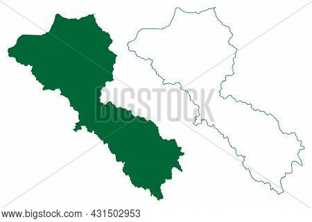 Kargil District (ladakh Union Territory, Republic Of India) Map Vector Illustration, Scribble Sketch