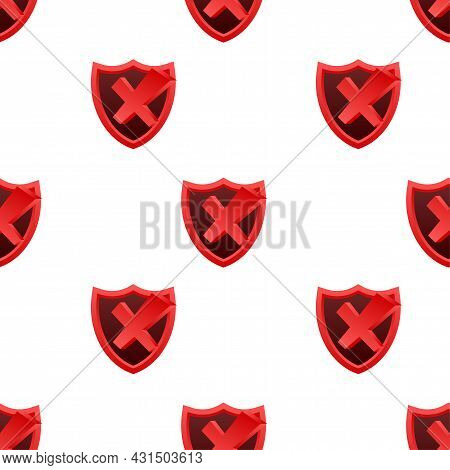 Rejected Label Shield Pattern. Vector Stock Illustration.