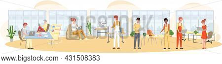 Working People. Office Staff, Work And Communication. Head And Subordinates. Various Workers, Manage