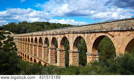The Ferreres Aqueduct, Also Pont Del Diable Or Devil Bridge, An Ancient Bridge, Part Of The Roman Aq