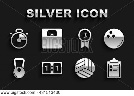 Set Sport Mechanical Scoreboard, Bowling Ball, Training Program, Volleyball, Kettlebell, Medal, Stop