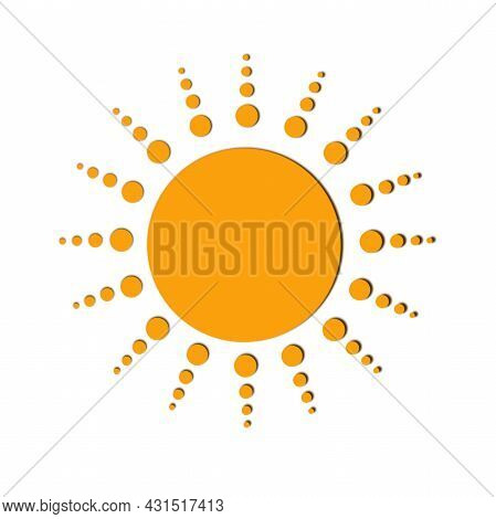 Sun. Single Flat Icon Isolated Illustration On White Background