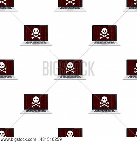 Cyber Security Concept Pattern. Cyber Security Concept. Virus Protection. Vector Stock Illustration.