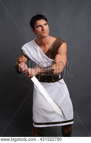 The Sexy Warrior Poses For The Photo.