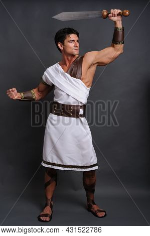 The Sexy Warrior Poses For The Photo.