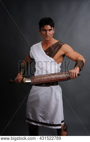 The Sexy Warrior Poses For The Photo.