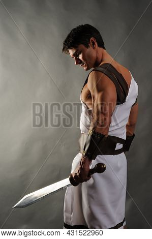 The Sexy Warrior Poses For The Photo.