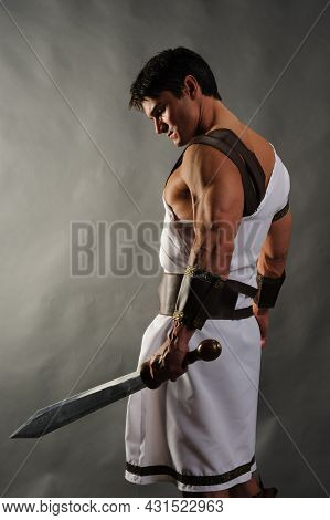 The Sexy Warrior Poses For The Photo.