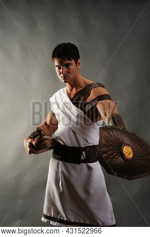 The Sexy Warrior Poses For The Photo.