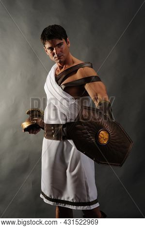 The Sexy Warrior Poses For The Photo.