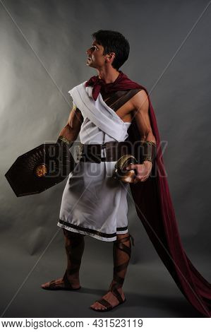 The Sexy Warrior Poses For The Photo.