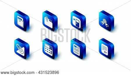 Set Document Folder With Clip, School Classroom, Medal, Exam Sheet A Plus Grade, Dossier, Calculator
