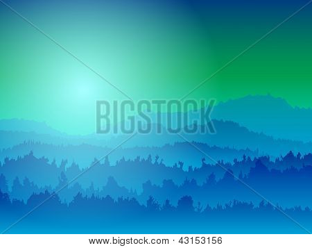 Vue sur la montagne pendant la nuit