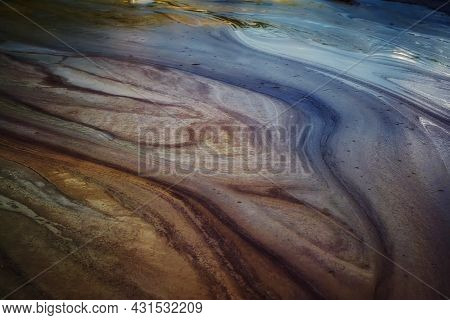 Detail Of Mud Volcanoes's Clay River, Close View