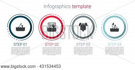 Set Swimmer, Water Polo, Swimsuit And Windsurfing. Business Infographic Template. Vector