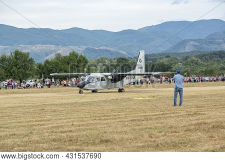 Stanesti, Gorj, Romania -  August 28, 2021:  Sports Light Aircraft At The Aviation Rally, Stanesti A