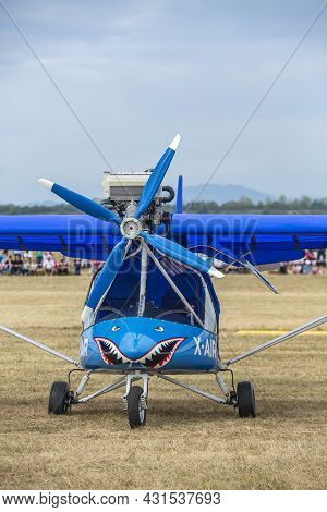 Stanesti, Gorj, Romania -  August 28, 2021:  Sports Light Aircraft At The Aviation Rally, Stanesti A
