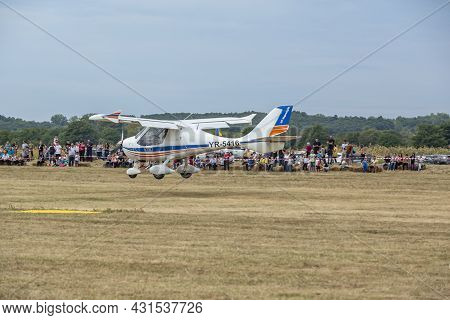 Stanesti, Gorj, Romania -  August 28, 2021:  Sports Light Aircraft At The Aviation Rally, Stanesti A