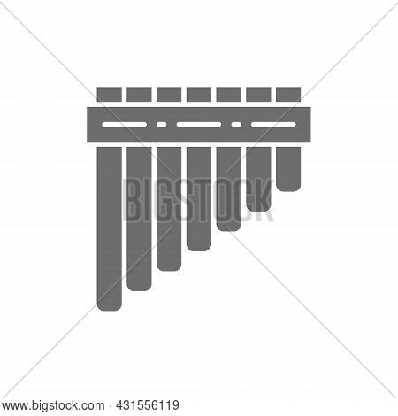 Pan Pipes, Bamboo Peruvian Flute Grey Icon.