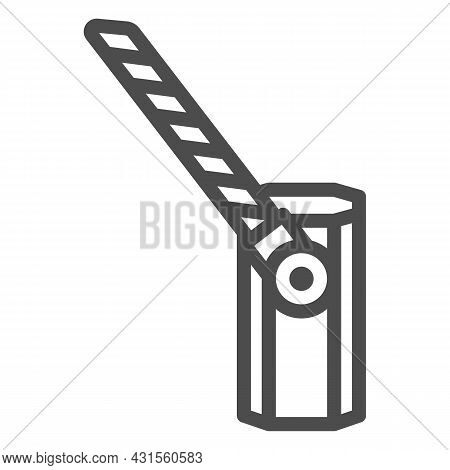 Striped Barrier, Turnpike Line Icon, Security Check Concept, Stop Toll Bar Vector Sign On White Back