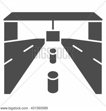 Customs Drive Through, Road, Tollgate Solid Icon, Security Check Concept, Custom Entry Vector Sign O