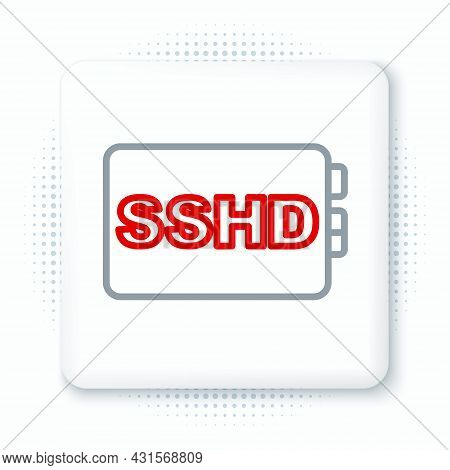 Line Sshd Card Icon Isolated On White Background. Solid State Drive Sign. Storage Disk Symbol. Color