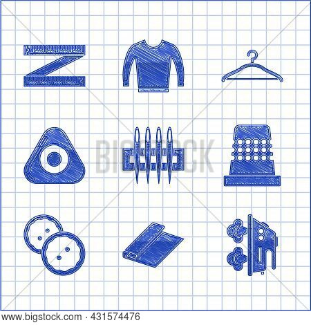 Set Needle For Sewing, Textile Fabric Roll, Electric Iron, Thimble, Sewing Button Clothes, Chalk, Ha