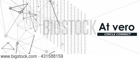 Modern Abstract Pattern With Molecules Connect On Light Background. Network Connection Structure. Li