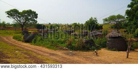 Panoramic View To Bkonni Village Of Hausa People Near Tahoua, Niger