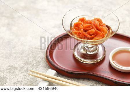red hoya (sea squirt) no sashimi, Japanese cuisine
