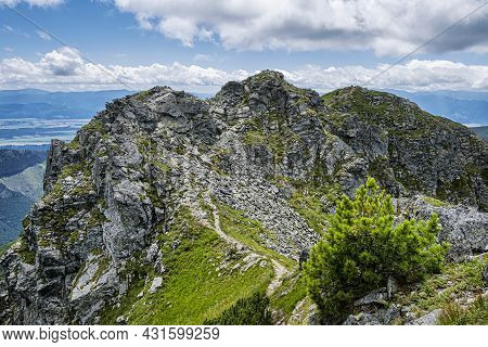 Otrhance Mountain Ridge, Western Tatras Mountains, Slovak Republic. Hiking Theme. Seasonal Natural S