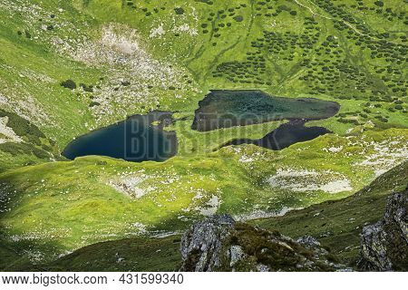 Rackova Valley With Mountain Lakes, Western Tatras Mountains, Slovak Republic. Hiking Theme.
