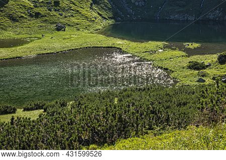 Rackova Valley With Mountain Lakes, Western Tatras Mountains, Slovak Republic. Hiking Theme.
