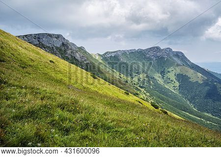 Belianske Tatras Mountain Scenery, Slovakia Republic. Seasonal Natural Scene. Travel Destination.