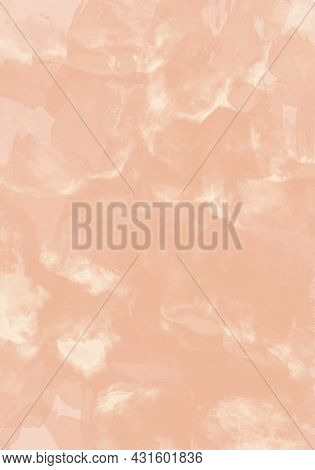 Light Powdery Pink Wet Brush Paint Liquid Background For Poster, Card. Abstract Hand Drawn Paper Tex